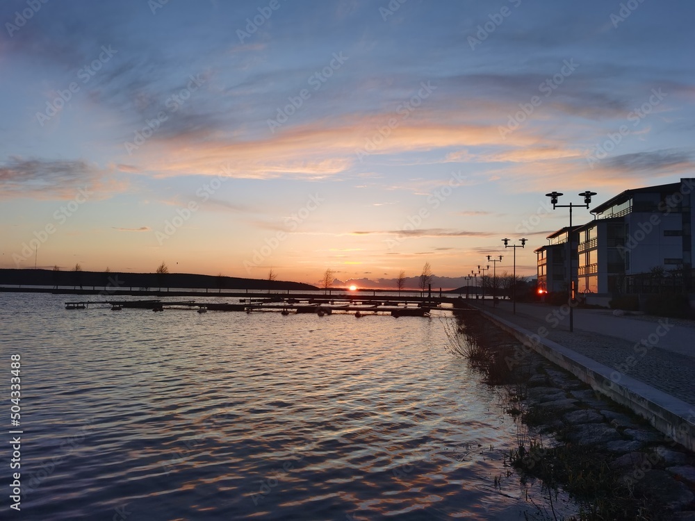 Obraz premium sunset at the pier