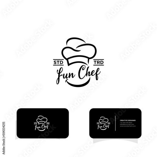 chef hat cooking logo icon vector flat logo icon design illustration