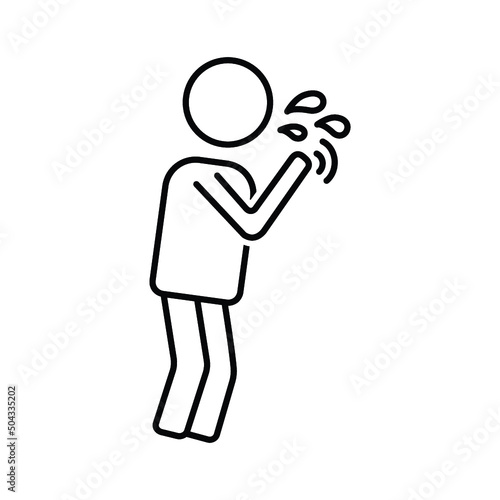 Black line icon for Coughing