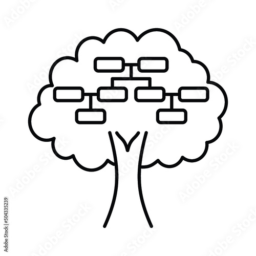 Black line icon for Family tree