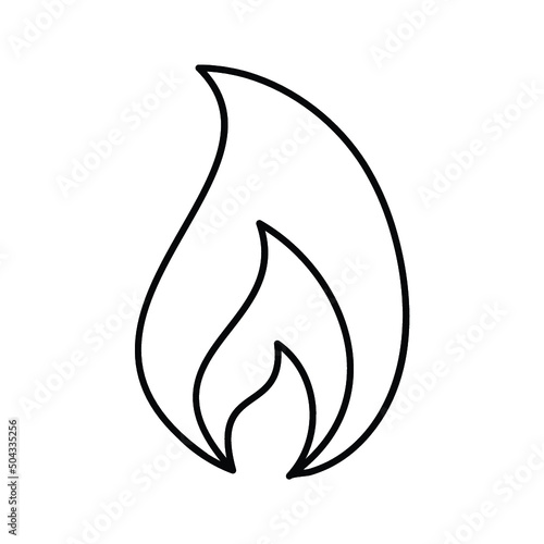 Black line icon for Flame