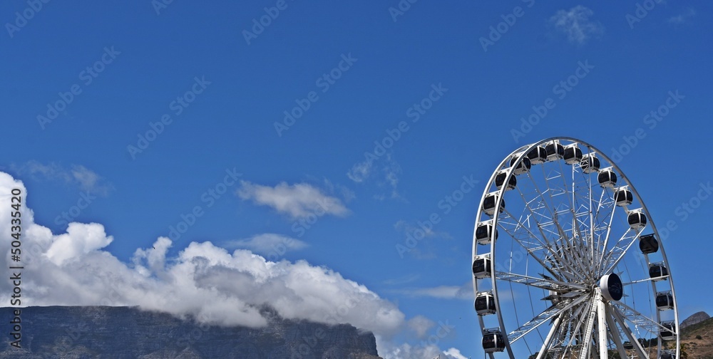 Naklejka premium landscape with the Cape Wheel at the V&A Waterfront
