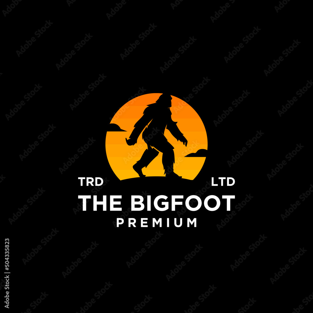 Premium Big foot yeti vector black logo icon design