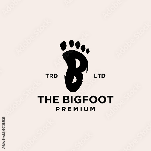 Premium Big foot yeti vector black logo icon design