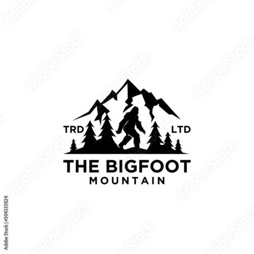 Premium Big foot yeti vector black logo icon design