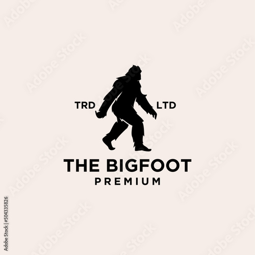 Premium Big foot yeti vector black logo icon design photo