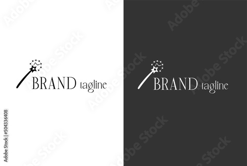 Simple creative logo company design consisting of magician's wand. interior architect, architect, fashion design, designer logo design