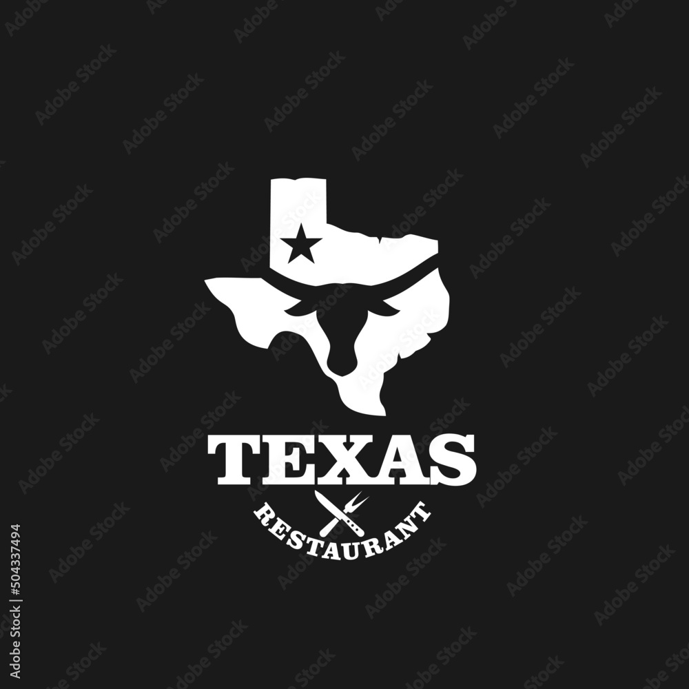 Texas restaurant premium vintage logo design vector