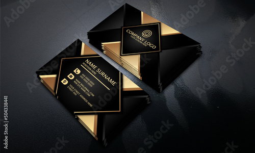 Black and Golden color Modern Business Card
