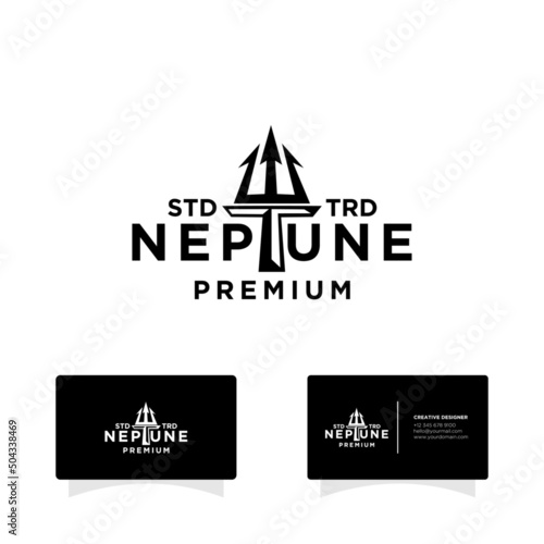 Trident initial N T vintage logo design illustration