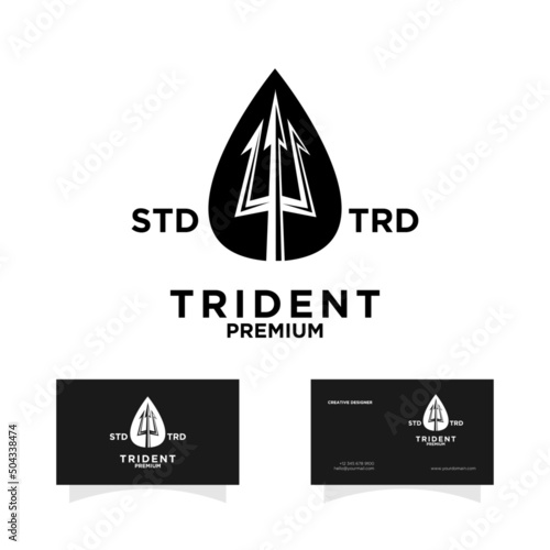 Trident vintage logo design illustration