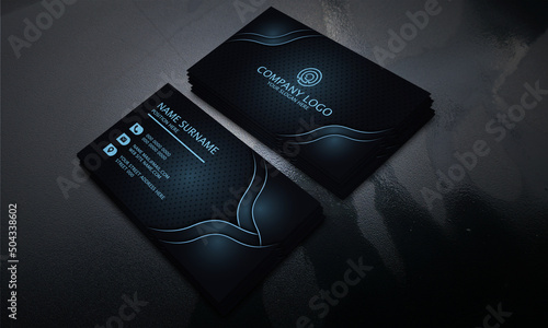 Black and Blue color luxury Modern Business Card