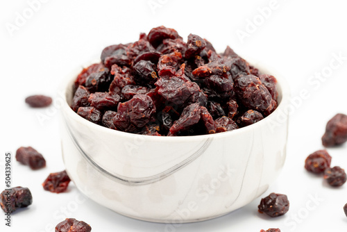 Dried blueberry on a white background. Healthy and fresh.nuts. Close-up.