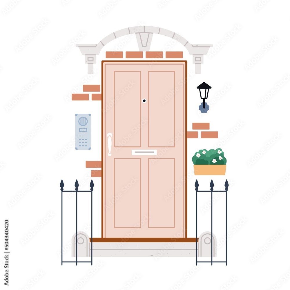 Fotografie Home door with decoration outside
