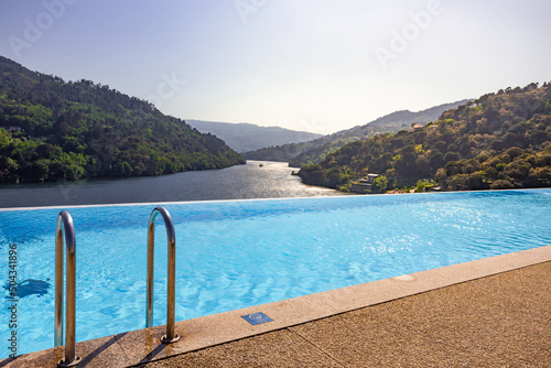 Infinity pool with view to the Douro River in Portugal