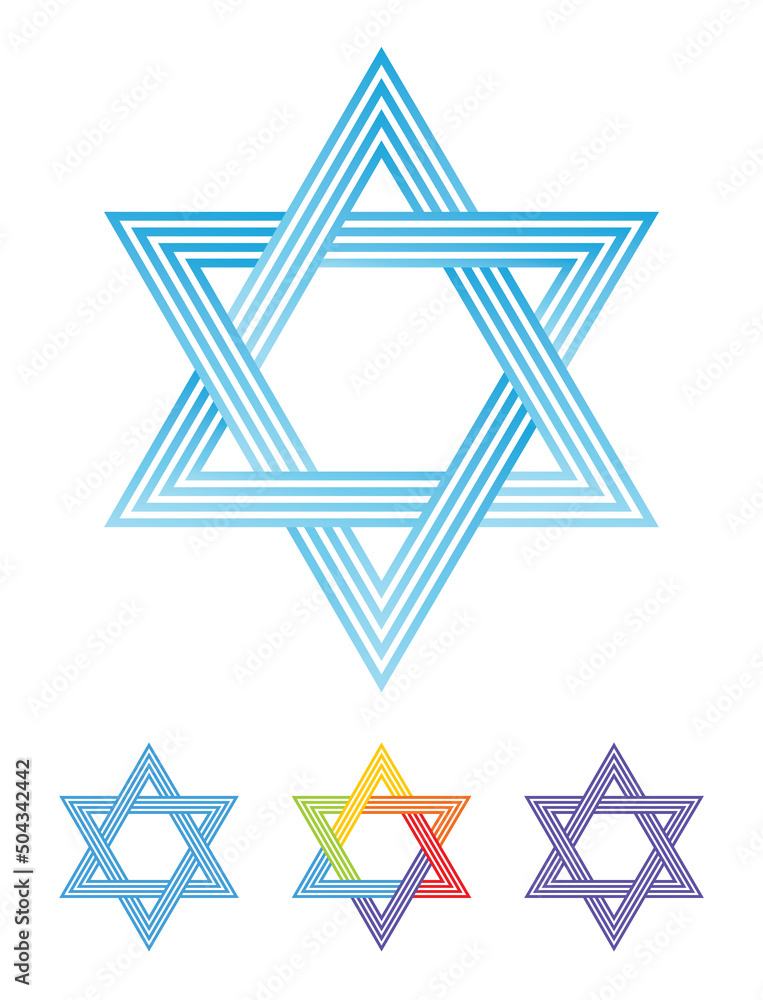 Star of David isolated on white. Line symbol. Vector illustration. Star of David isolated on white. Line symbol. Vector illustration.