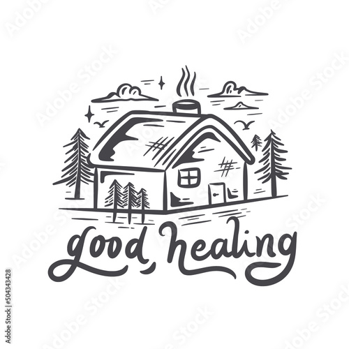 good healing house logo vintage © Hafidz