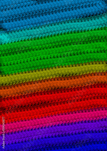 Multicolored stripes look like knitted ones. Abstract watercolor background
