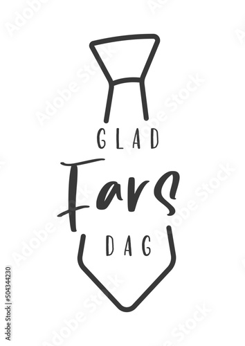 Glad fars dag, swedish text. Happy father's Day. Text and tie. Vector