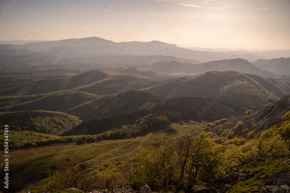 Fototapeta premium sunset in the basque mountains, basque country, spain
