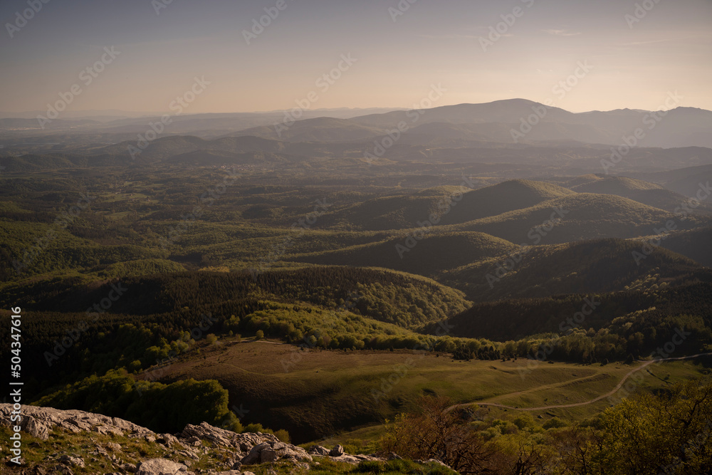 Fototapeta premium sunset in the basque mountains, basque country, spain