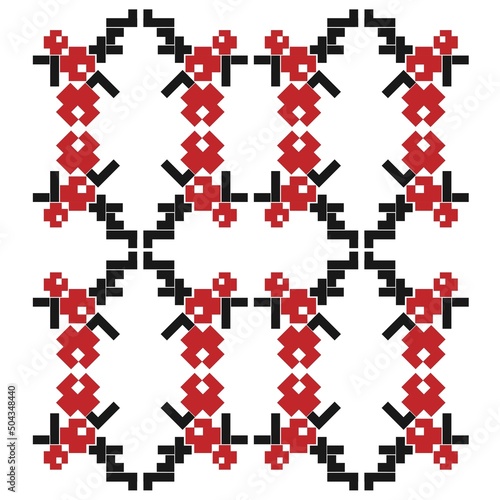 Vector illustration of ukrainian folk seamless pattern ornament. ethnic ornament. border element. traditional ukrainian, folk art knitted embroidery pattern - vyshyvanka 