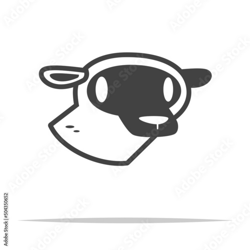 Sheep head icon transparent vector isolated