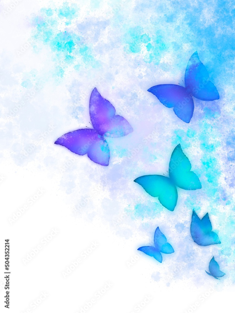 綺麗な蝶の水彩背景素材 Stock Illustration Adobe Stock