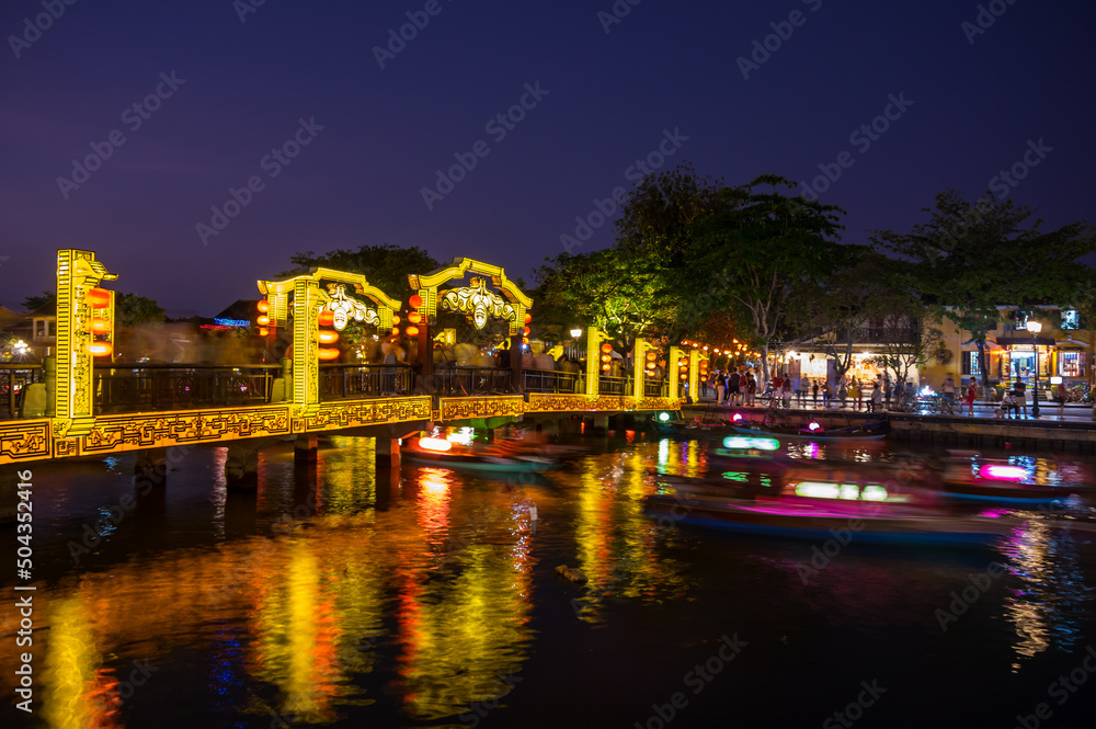 Night view of river in Hoi An, Vietnam