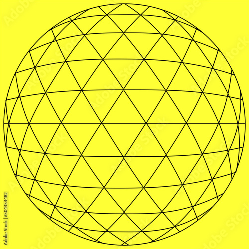 Geodesic sphere graphic vector illustration, perfect for construction technology design, etc
