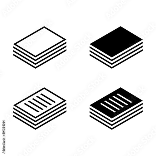 Document stack icon set