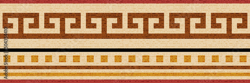 Geometric ethnic pattern, border, vector design, seamless pattern