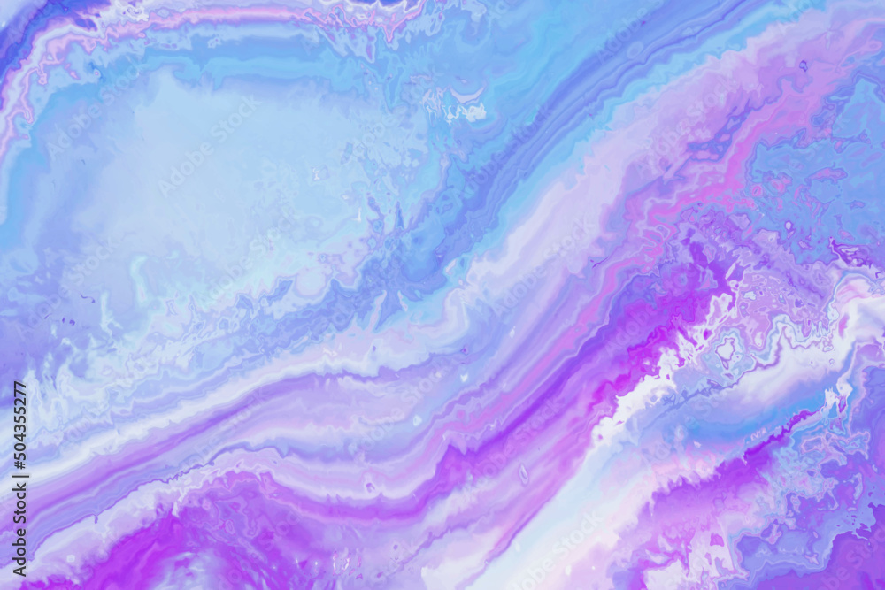 Fototapeta premium Abstract violet and blue watercolor background texture. Bright splash marble art illustration