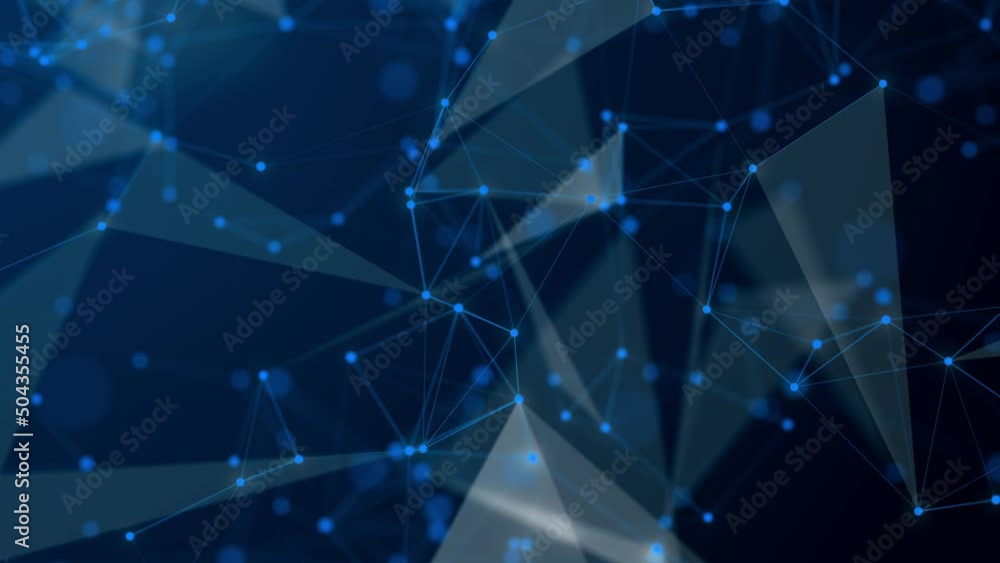 4K digital connection abstract animation dots and lines on blue background. 5G network connection structure technology background. 4K digital connection abstract animation dots and lines on blue background. 5G network connection structure technology background.