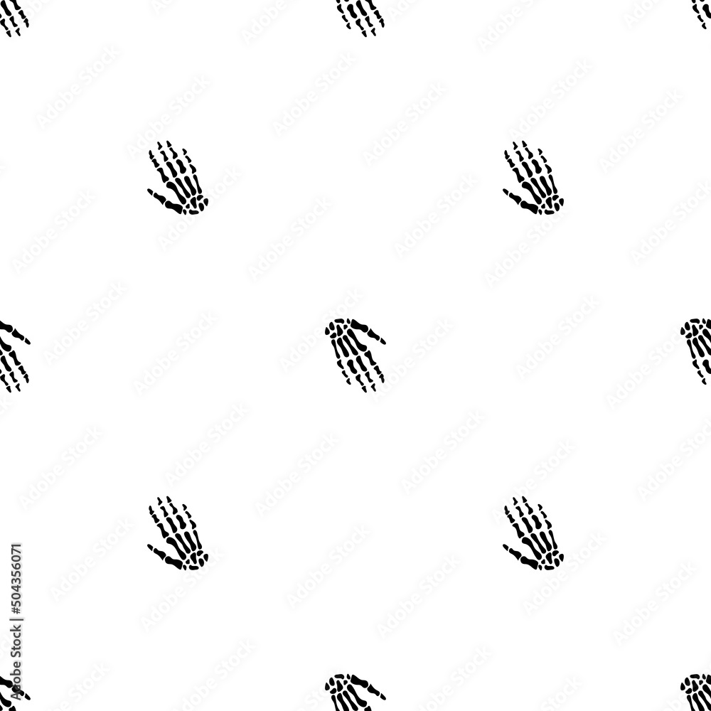 Black skeletons in various poses pattern. Halloween design. Perfect for fall, holidays, fabric, textile. Seamless repeat swatch. Black skeletons in various poses pattern. Halloween design. Perfect for fall, holidays, fabric, textile. Seamless repeat swatch.
