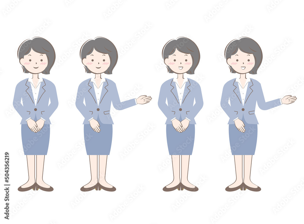 スーツ姿の女性　全身　案内