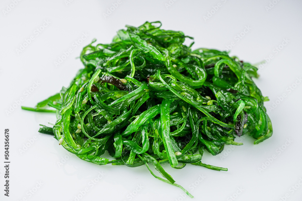 fresh delicious chukka wakame salad on a white background fresh delicious chukka wakame salad on a white background