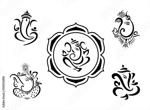 Ganesha, Aum, Hindu wedding card, Diwali, India	