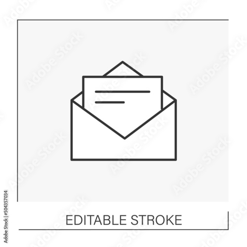  Letter line icon. Security letter. Web service concept. Isolated vector illustration. Editable stroke