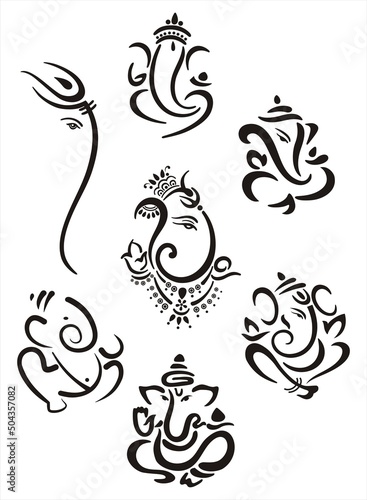 Ganesha, Aum, Hindu wedding card, Diwali, India	