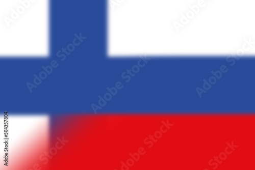 Finland and Russia. Finland flag and Russia flag. Concept of negotiations, help, association of countries, political and economic relations. Horizontal design. Abstract design. 3D illustration.