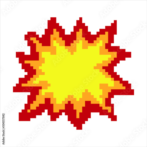 Explosion with pixel art. Vector illustration.