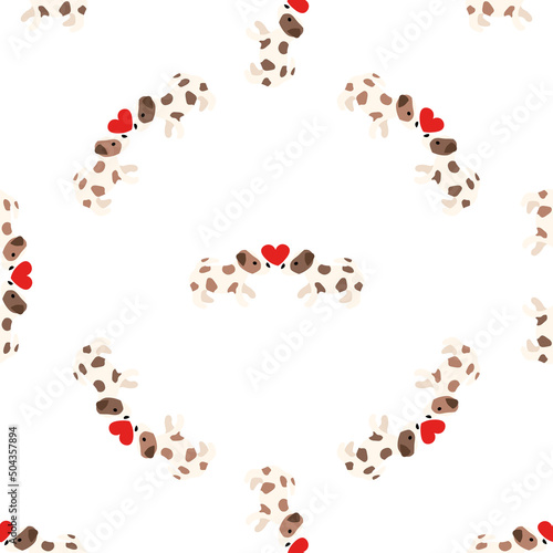 Cute dogs Jack Russell Terrier. Fanny animals . Vector hand drawn seamless pattern. Perfect for baby, kids apparel, print design, textile. White background.