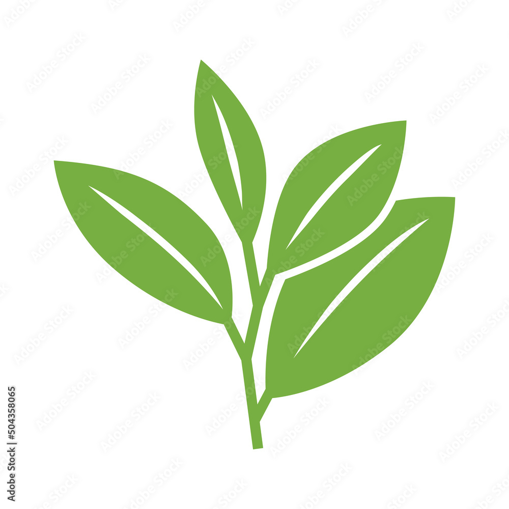 Fototapeta premium Tea leaf icon. Plant sprout icon. eco, environment and growth symbol.
