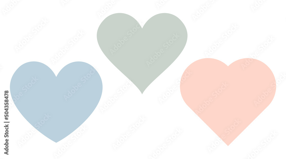 Heart icon set. Red shape love sign isolated on a background. Vector illustration.