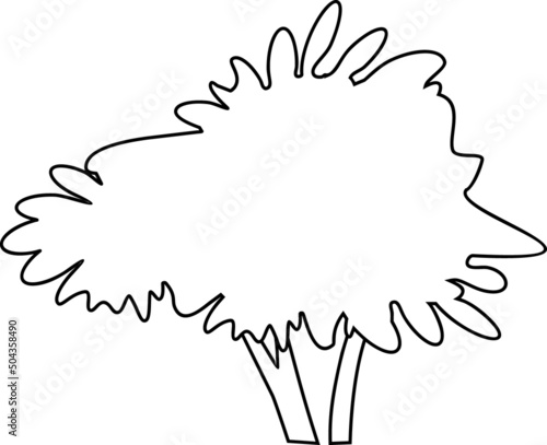 Coloring page with cartoon shrub