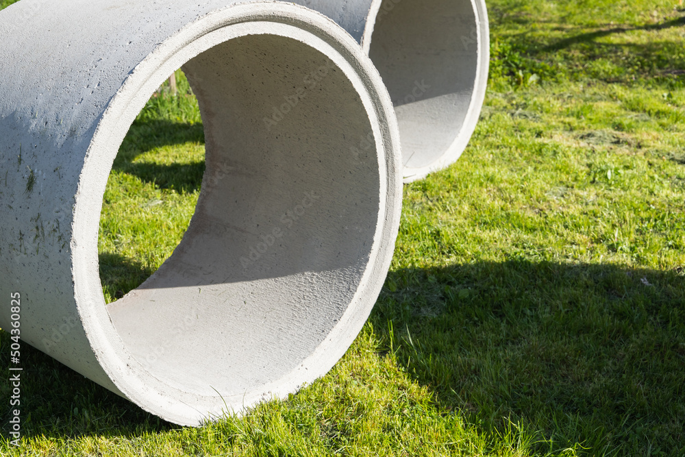 White concrete rings for well construction White concrete rings for well construction