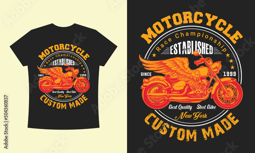 Motorcycle rider biker graphics typography bulk custom T-shirt design vector Illustration template Premium EPS