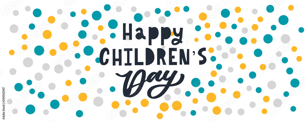 Happy Children's day. Holiday phrase. Hand drawn vector lettering.