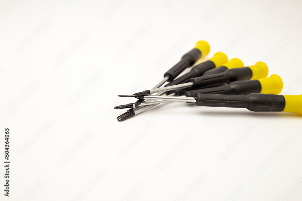 Screwdrivers on a white background Screwdrivers on a white background